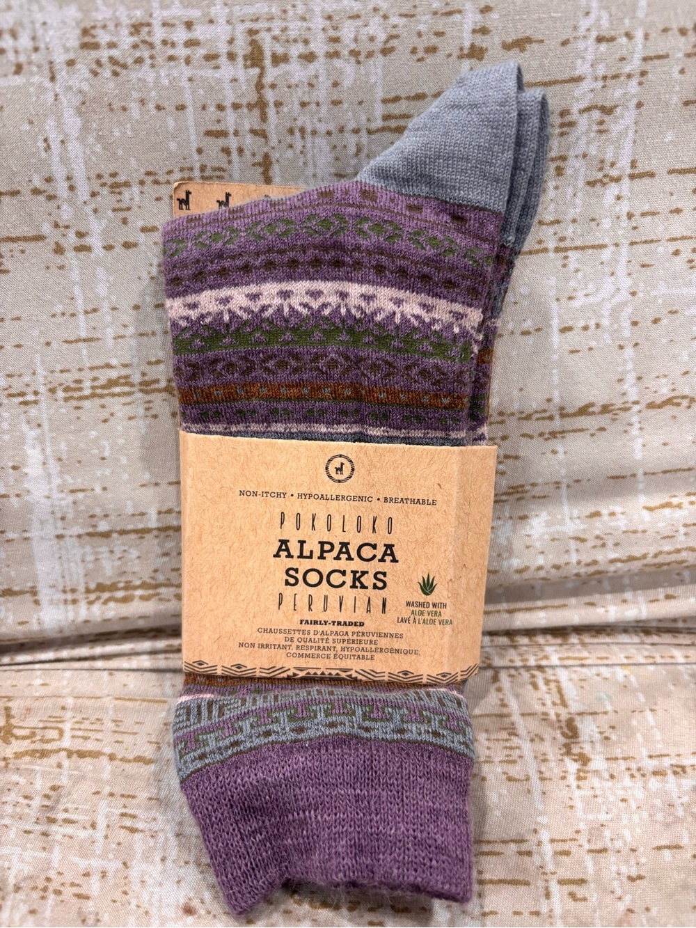 Pokoloko Purple Alpaca Patterned Men's Socks
